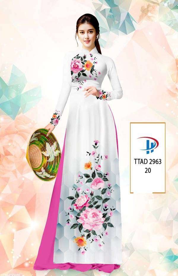 Vải Áo Dài Hoa Hồng AD TTAD2963 70